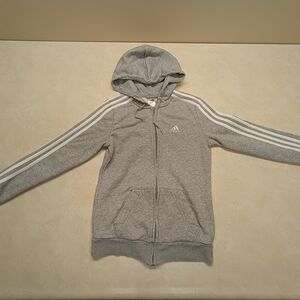 Adidas Gray Sweatshirt with Iconic Three Stripes